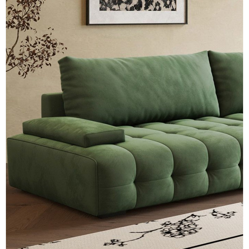 Canapé moderne vert simple, H 33,46 po x l 110,23 po x P 39,37 po, 3