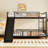 Twin Over Twin Size Metal Bunk Bed With Slide And Guardrails, Black