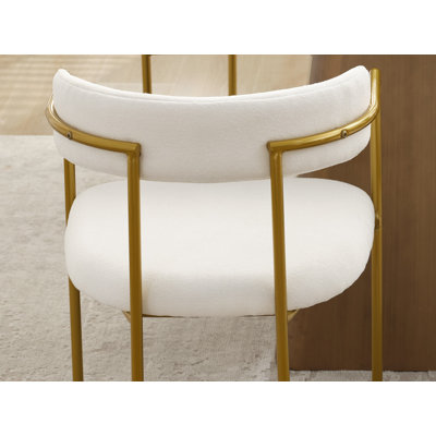 Boucle Upholstered Dining Armchair