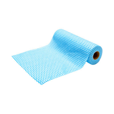 Restaurantware-RW Clean 11 x 11 Inch Reusable Cleaning Cloth Roll, 1 Heavy-Duty Dish Wipe Roll - Machine-Washable, Perforated, Blue Viscose Disposable Cloth Roll, 50 Sheet Per Roll, Absorbent