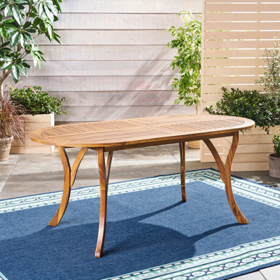 Table de salle à manger d'extérieur en bois 70 po avec finition Nuance