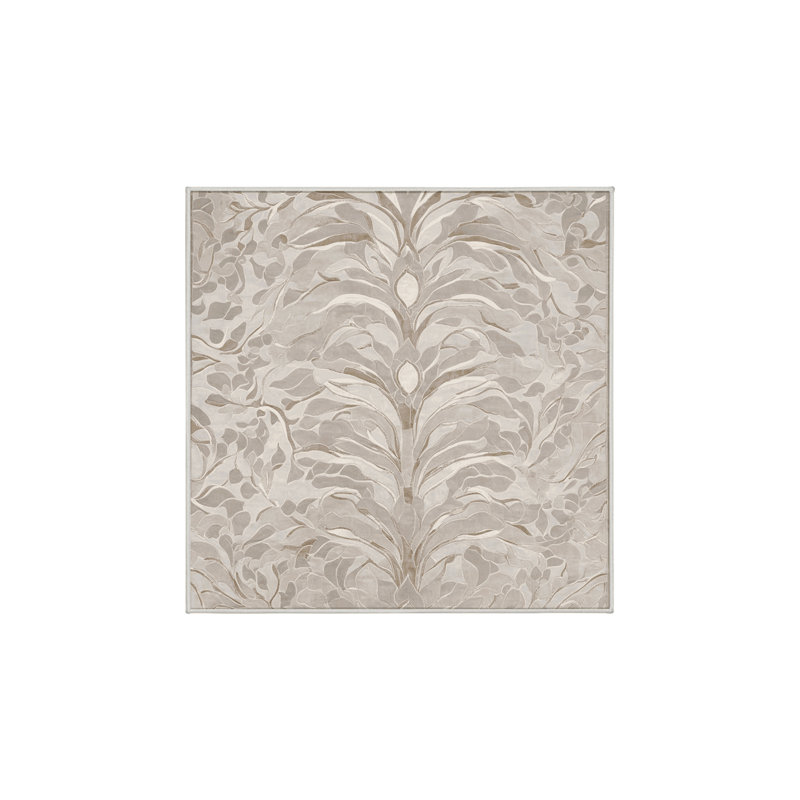 Machine Washable Beige Area Rug, Square 4'