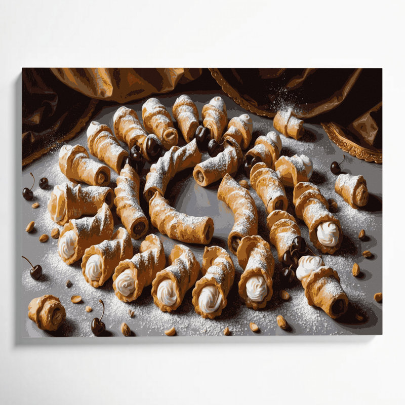 Art mural sur toile, "Desserts cannoli", H 20 po x l 24 po
