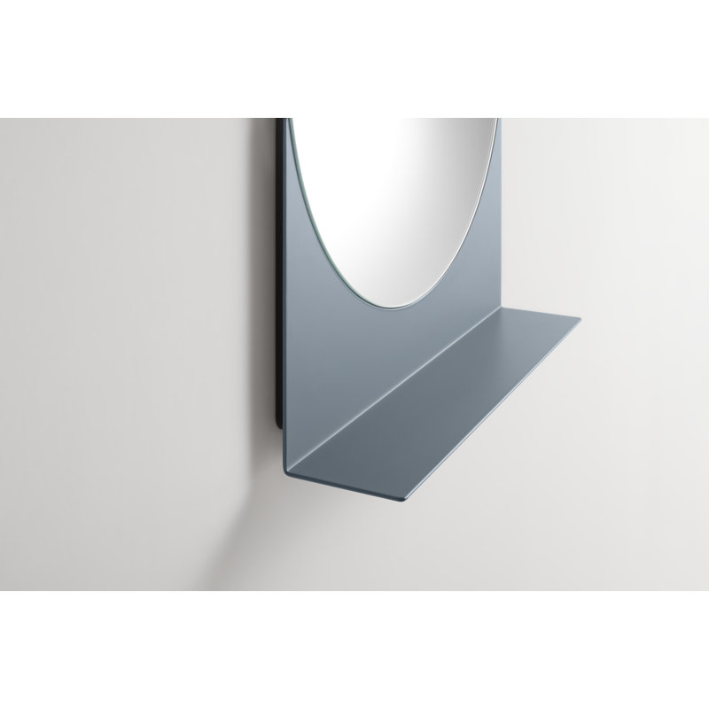 Glance Metal Wall Mirror, Gray Blue