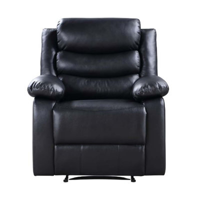 Eilbra Power Motion Recliner, Black Faux Leather