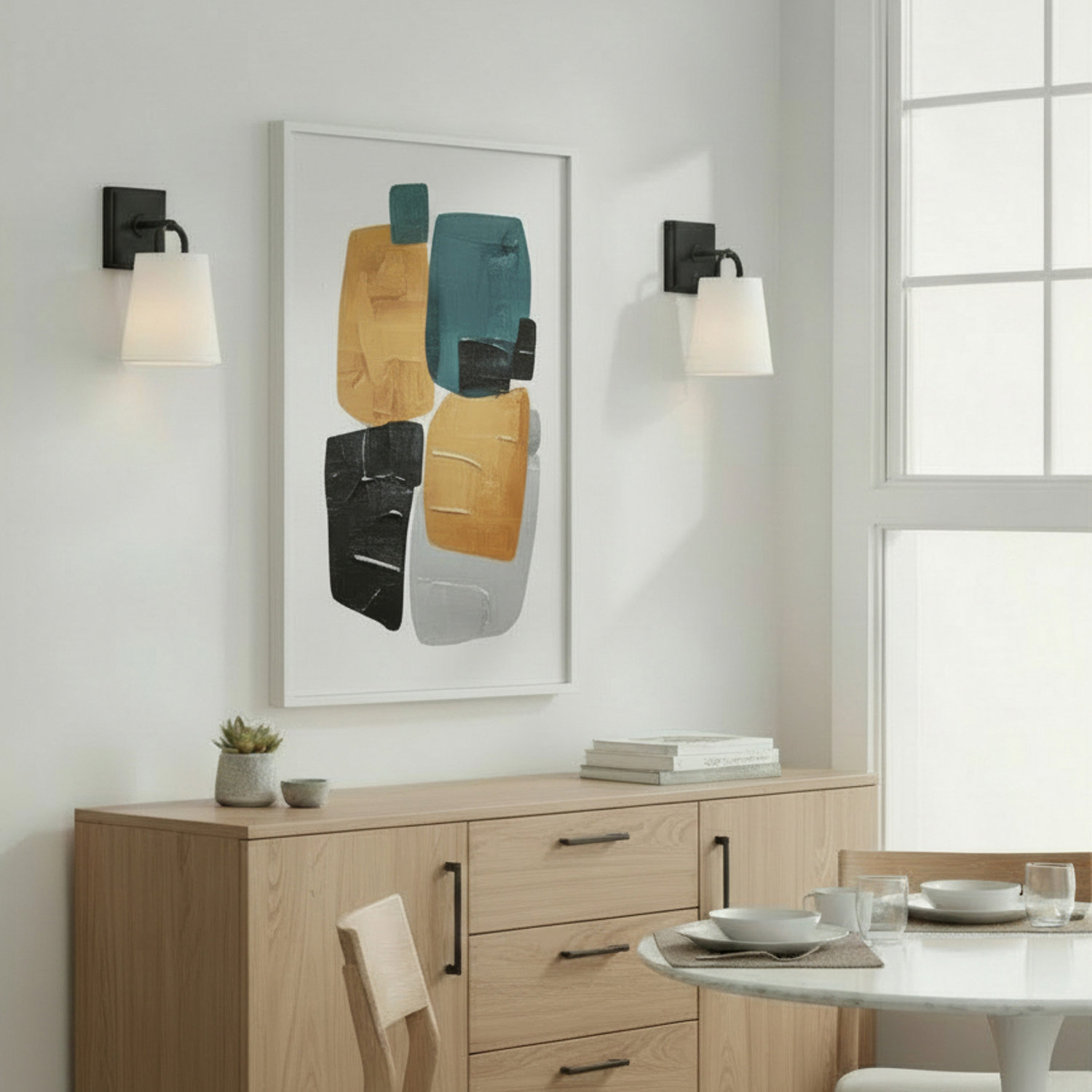 Newhaven Steel Armed Sconce, Matte Black