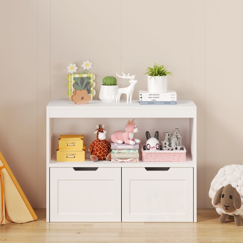 Storage Cabinet with 2 Drawers and open space
