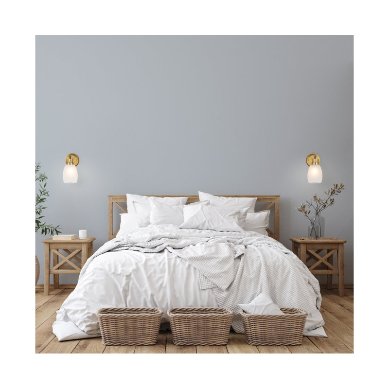 Christabel Steel Armed Sconce, Satin Gold
