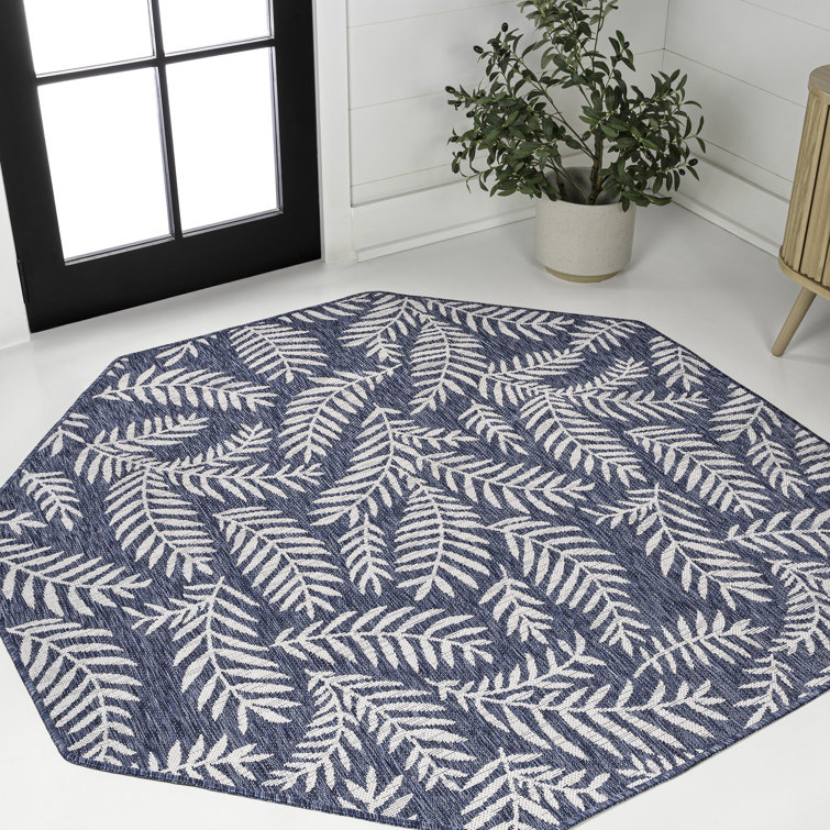 Mechling Nevis Palm Frond Navy/Ivory Indoor/Outdoor Rug