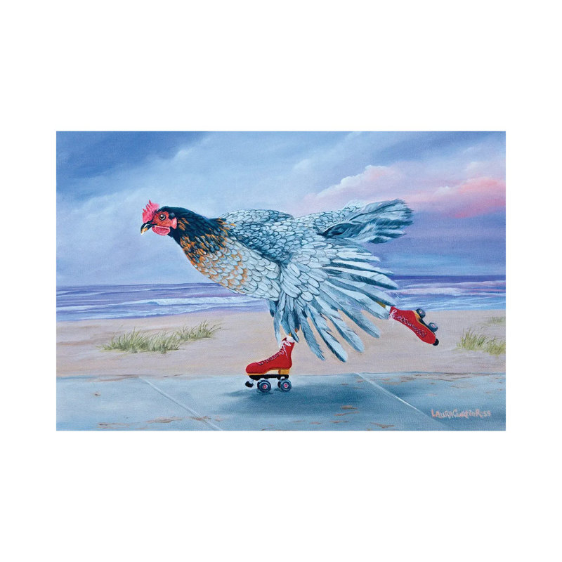 Red Skates At The Beach by Laura Curtin - Wrapped Canvas Gallery-Wrapped Canvas Giclée, 66.04 cm H x 45.72 cm W x 3.175 cm D