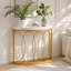 Console en faux marbre, table d'entrée en demi-lune de 109 cm