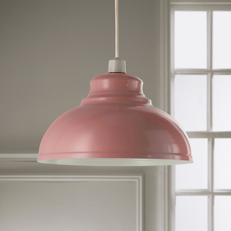 16cm H Metal Bowl Pendant Shade ( Screw On ), Blush