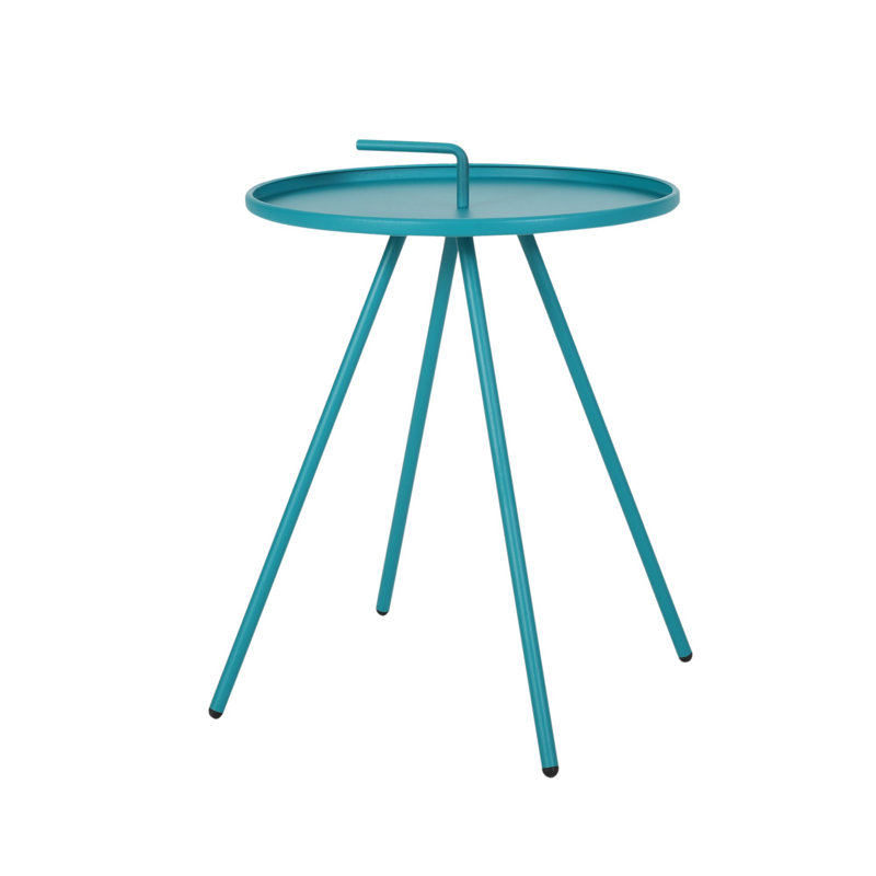 Uniquely designed round side table, Teal