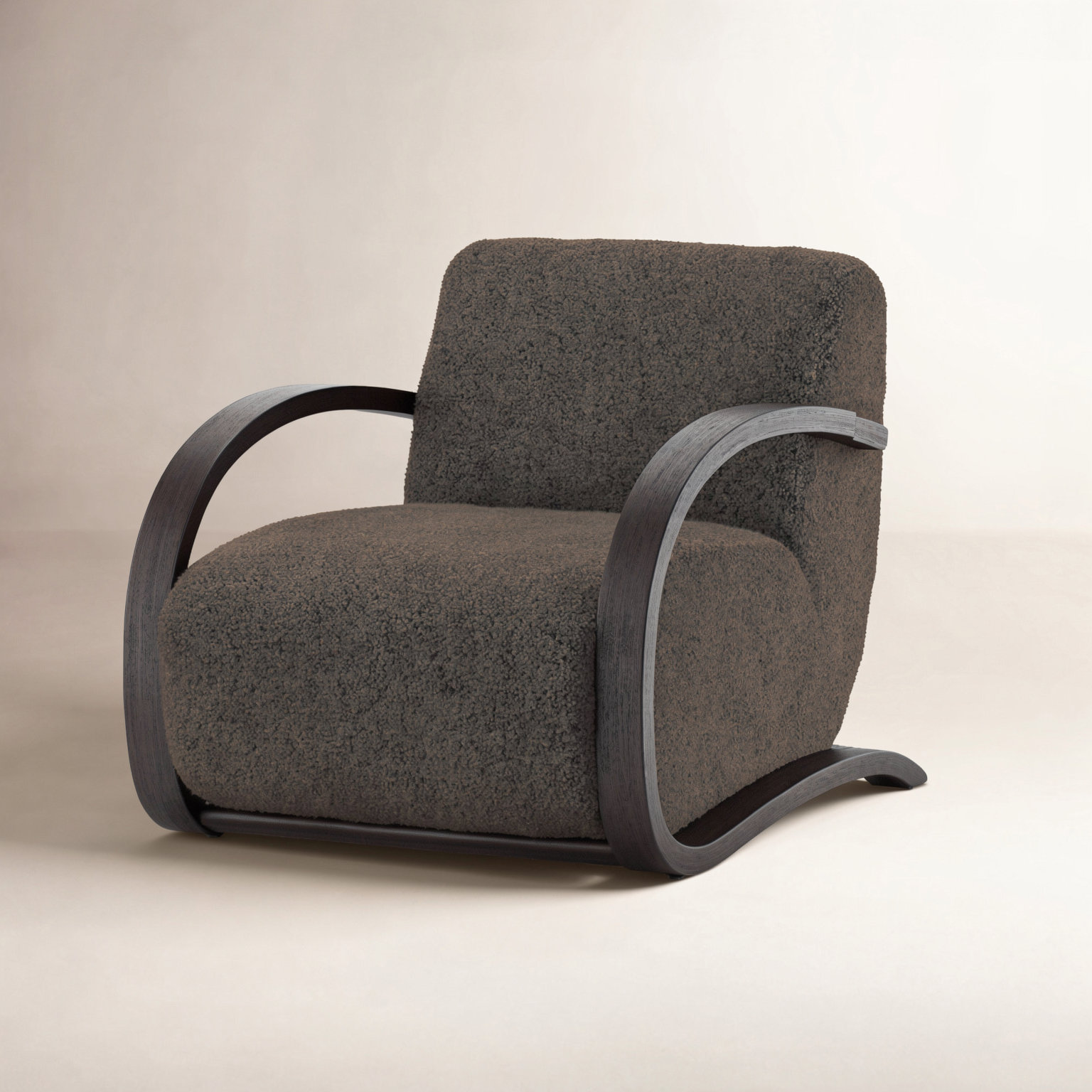 Genuine Leather Armchair, Cocoa Shearling