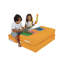 Fauteuil à billes Original, imperméable, orange | 100% polyester, 39,4 po x 15,7 po x 19,7 po | Comprend un ensemble de poufs 2 pièces (15,7 x 15,0 x 7,9 pouces) | Capacité de 200 lb, double fermeture à glissière dissimulée, perles de styromousse recyclées-237848403