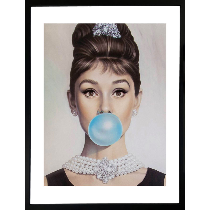 Audrey Hepburn Bubble Gum - Single Picture Frame Print
