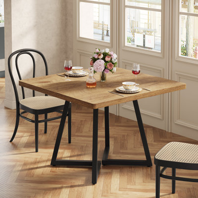 Table de salle à manger carrée, table de salle à manger industrielle 31,5 po, 1 pièce