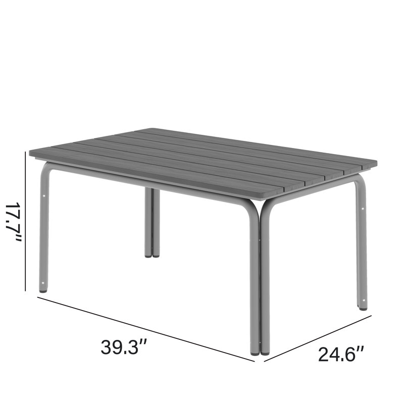 Table basse en aluminium, Gris clair