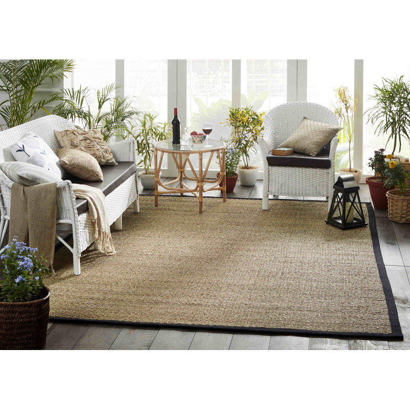 Tapis beige / noir Wininger, Rectangle 7 pi 3 po x 9 pi 3 po