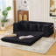 Boneless 82.25 Convertible Sofa Bed, Corduroy Loveseat Sleeper, 5 Pillows, Side Pockets, No Assembly, Cup Holders, Wide Armrests-256193248