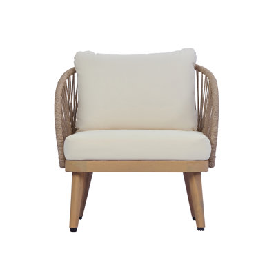 Fauteuil club d'extérieur en bois d'acacia Charles
