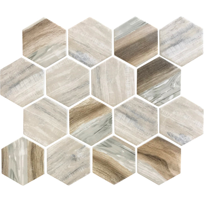 Aloha 2.8 in. x 2.8 in. Honeycomb Matte Tile, Wood