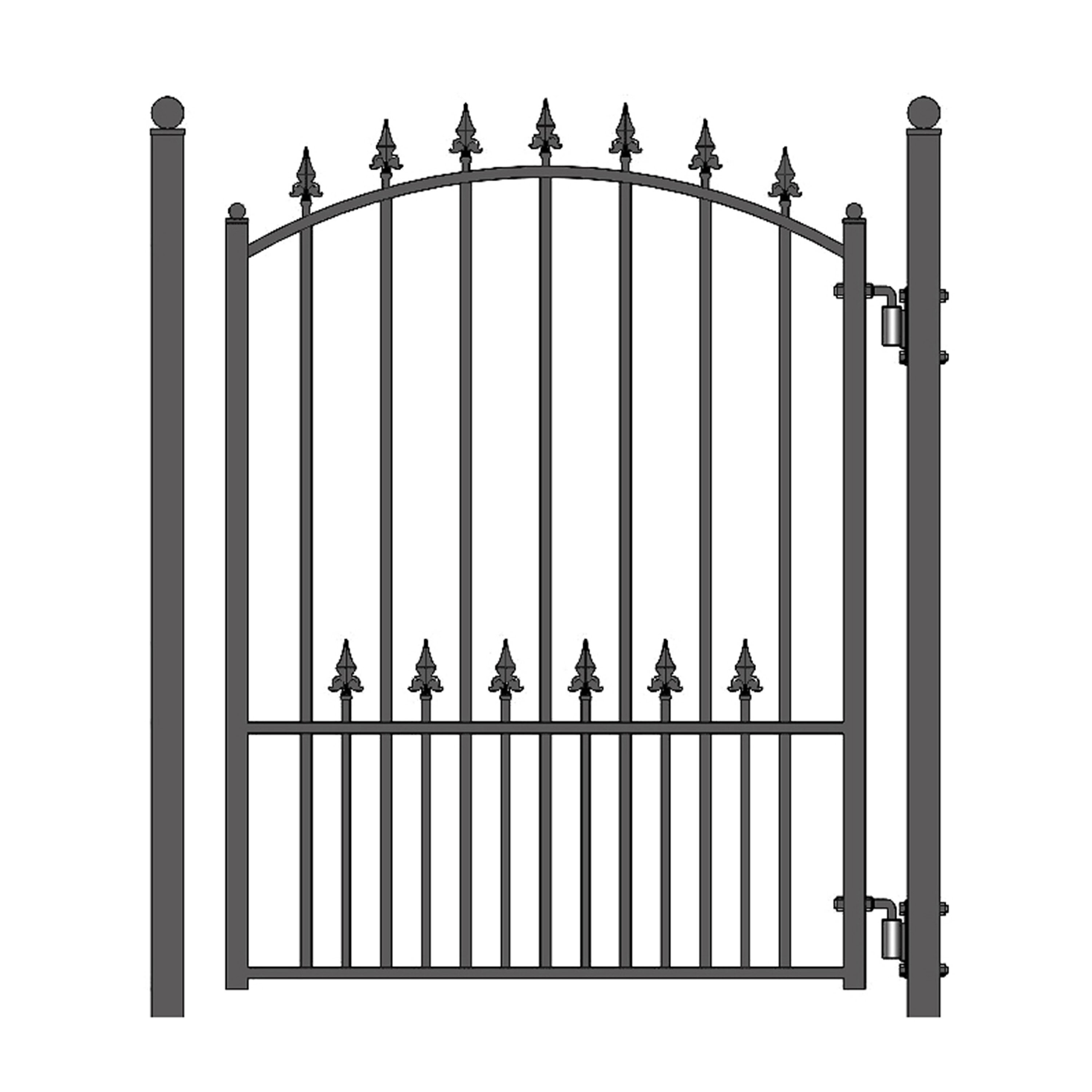 Fortress Building Products Athens 48'' H x 46.5'' W Black Metal Gate
