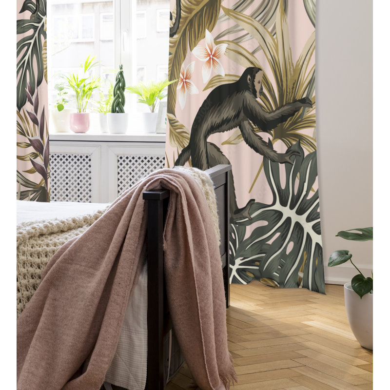 Isabea Jungle Slot Top Blackout Curtains, 145 W x 300 D cm