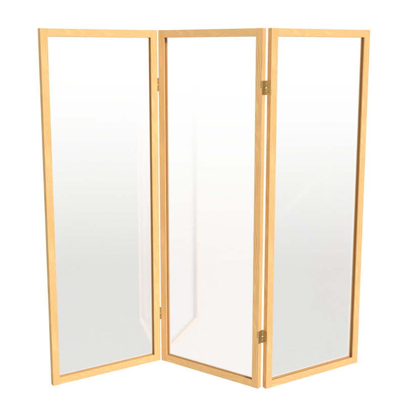 4 Ft. Tall Clear Screen Natural 6 Panel, Natural, 3, 48" H x 53.25" W x 1" D