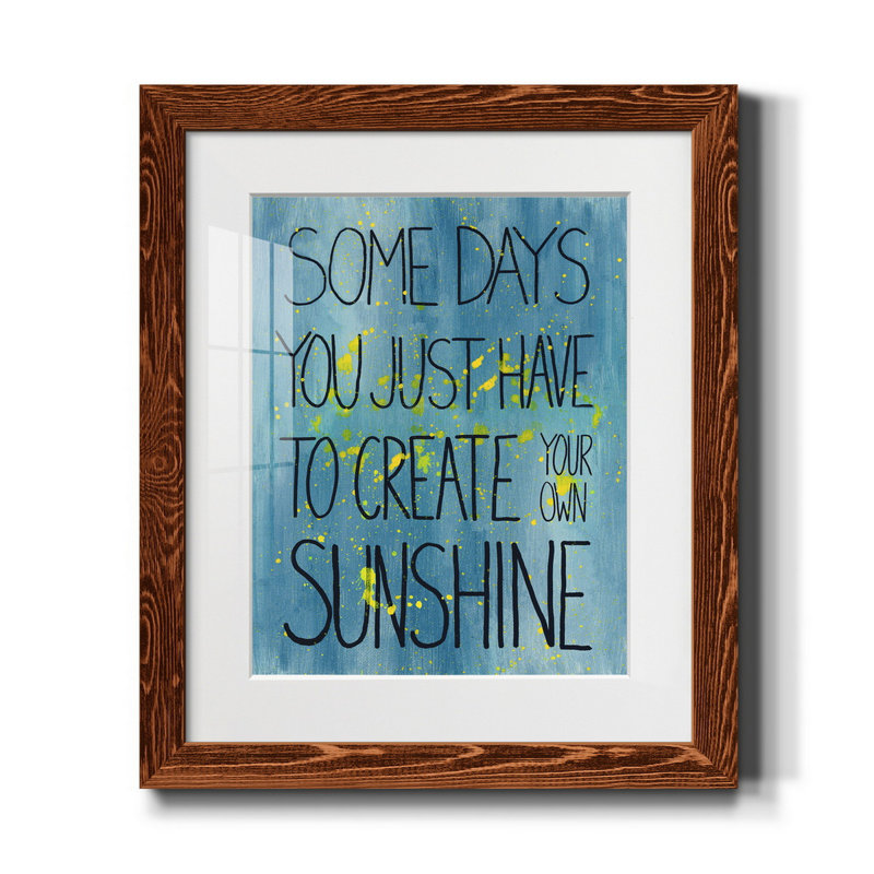 Sunshine - cadre photo, impression d'art textuel sur papier, H 20 po x l 17 po x P 1,5 po, Érable