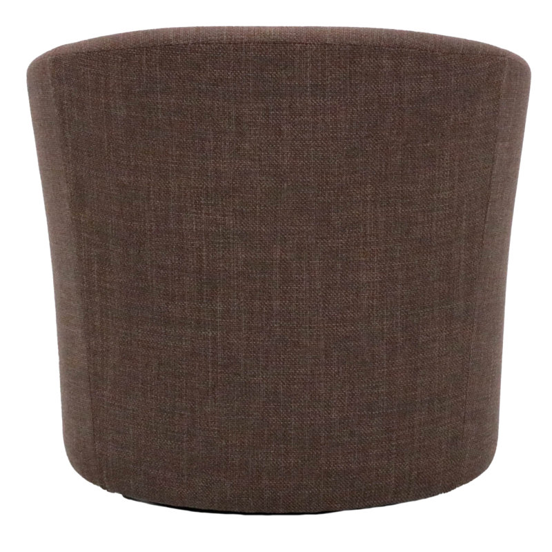 Upholstered Swivel Barrel Chair, Brown Polyester Blend