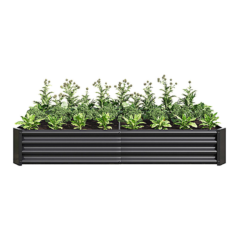 Raised Garden Bed Outdoor, Metal Raised  Rectangle Planter Beds for Plants, Vegetables, and Flowers, 6×3×1ft, Black