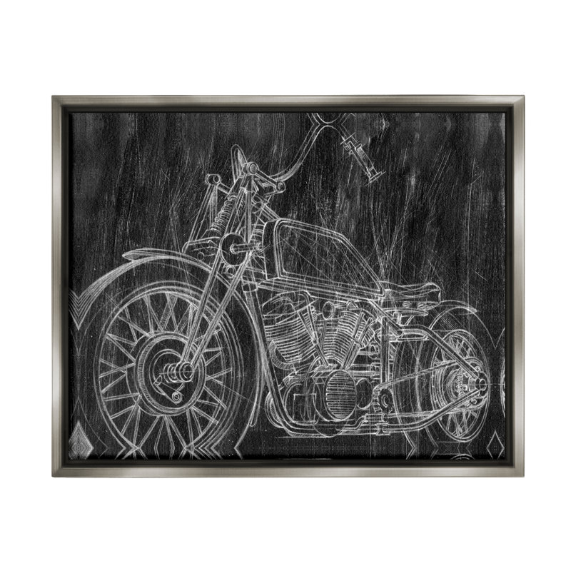 «Monotone», art mural noir et blanc sur toile par Ethan Harper, H 25 po x l 31 po x P 1,7 po, Cadre flottant gris lustré