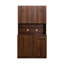 70,87 "de hauteur avec garde-robe et armoire de cuisine, avec 6 portes, 1 tablette ouverte et 1 tiroir pour la chambre à coucher, noyer