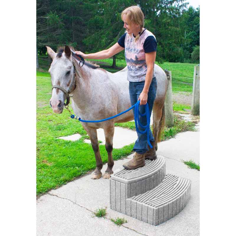 Granite Gray Plastic Storage Step with Hinged Lid