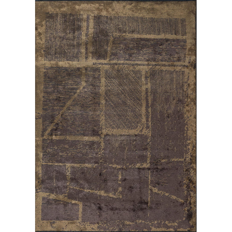 Rapture Abstract Area Rug in Brown, Rectangle 6'7" x 8'3"