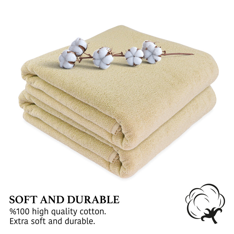 100% Cotton Midweight Bath Towel, Beige