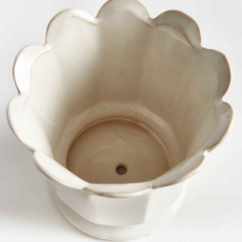 Conservatory Planter, 6.69" H x 7.28" W x 7.28" D, White