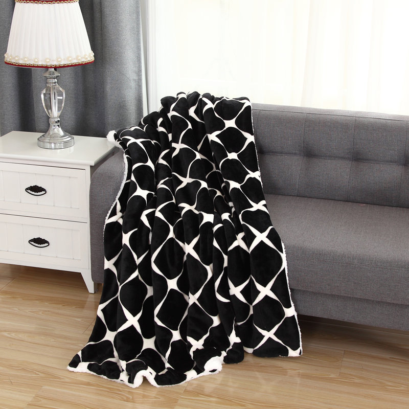 Throw Blanket, Black/White