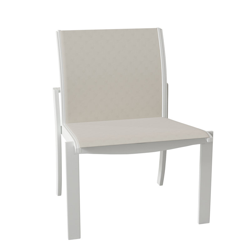 Kor Outdoor Dining Side Chair, Snow, Bogota