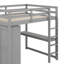 Lit mezzanine double en bois avec garde-robe intégré-2054172345