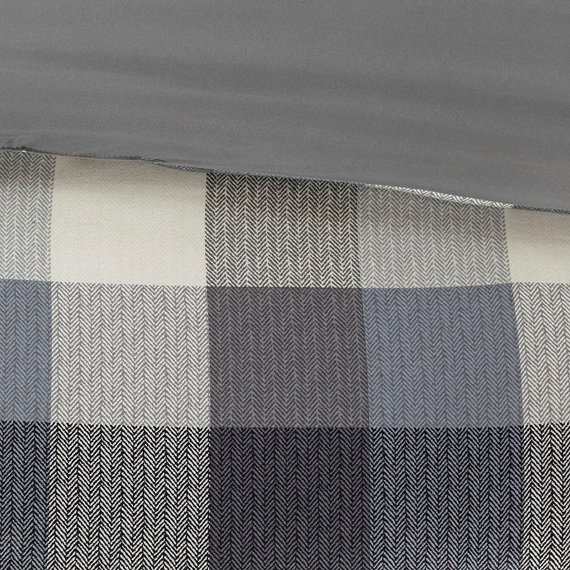 7 Piece Herringbone Comforter Set Grey