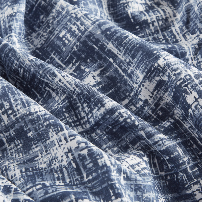 Maca Light Blue Texture Print 3-Piece King/Cal King Comforter Set, King/California King Comforter + 2 King Shams, Blue