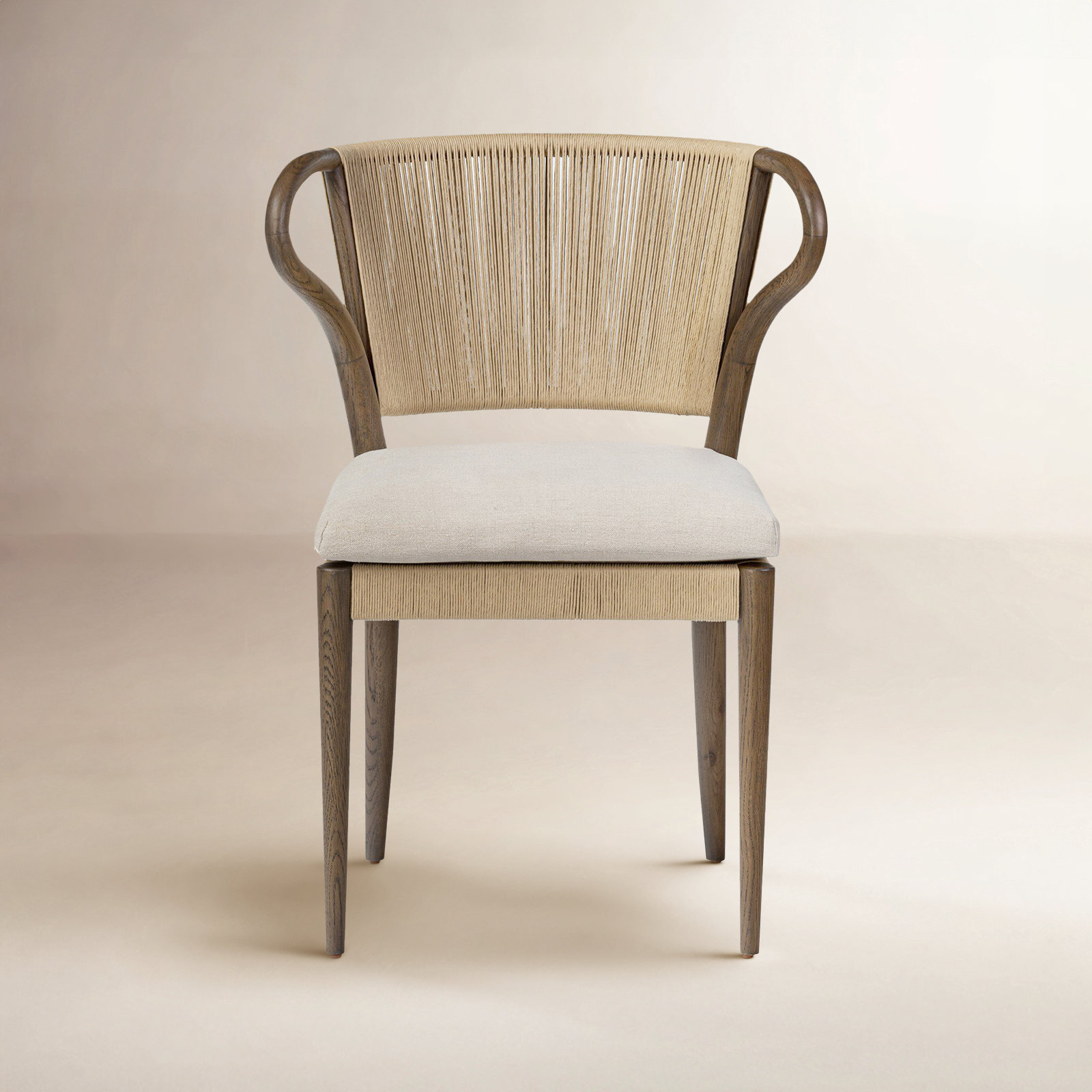 Amira Oak Side Chair, Brown/Braodway Dune