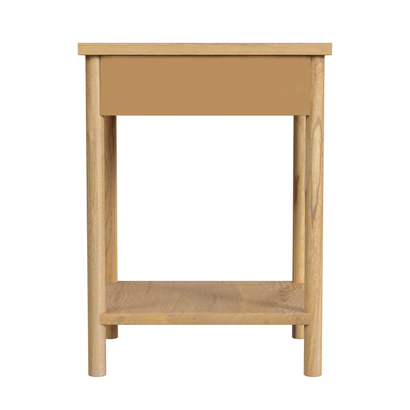 Lennon 1 Drawer Rounded Leg Nightstand, Light Brown
