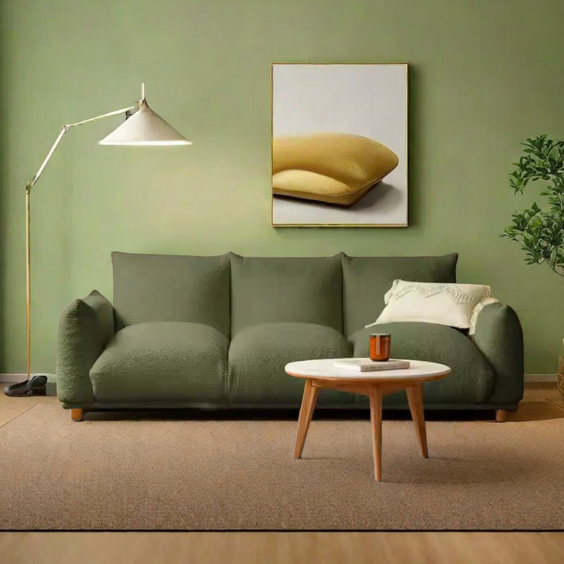Canapé en tissu Wabi-Sabi, Vert foncé, H 28,34 po x l 82,67 po x P 37 po