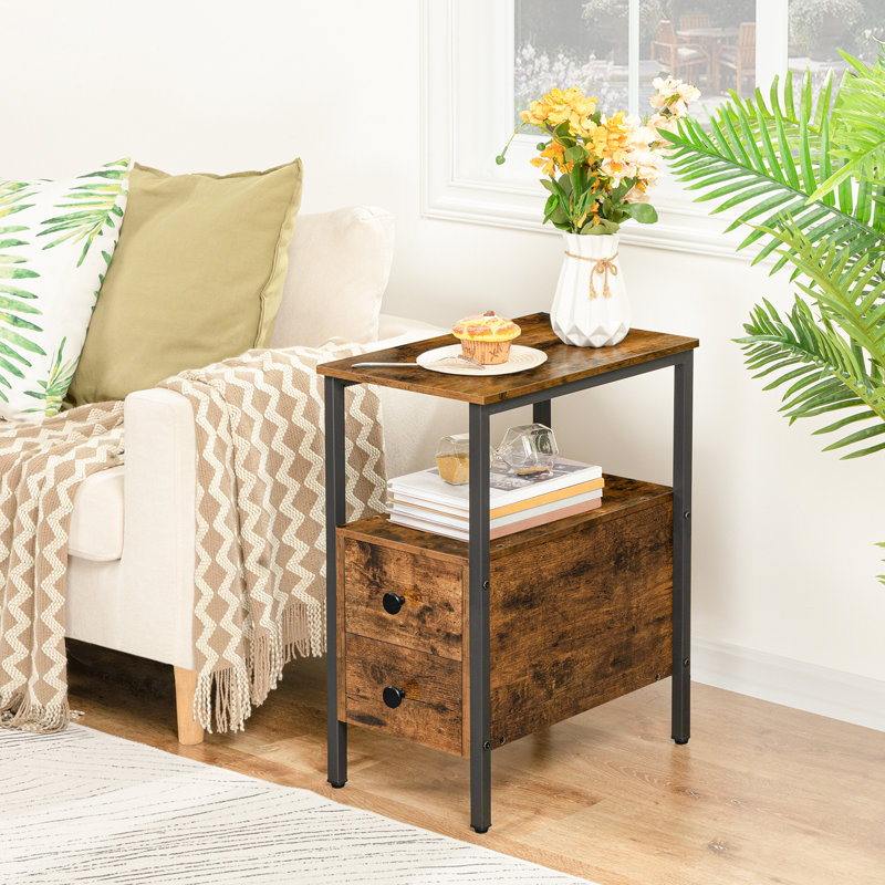 Ashippun 24'' Tall 2 - Drawer End Table with Storage, Brown