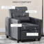 Fauteuil-lit convertible 3-en-1 HOMcom, canapé-lit simple multifonctionnel, fauteuil-lit escamotable avec dossier réglable, coussin et poches, gris