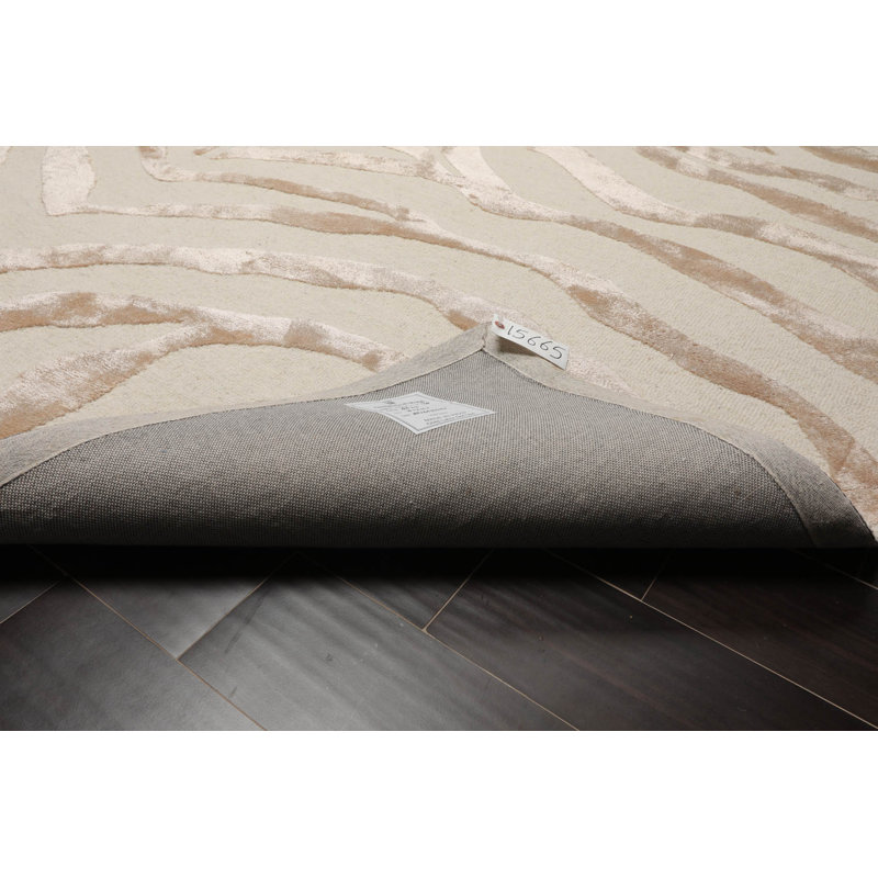 Tapis en laine / soie touffeté à la main à imprimé animalier Philibert, Rectangle 8 pi x 10 pi