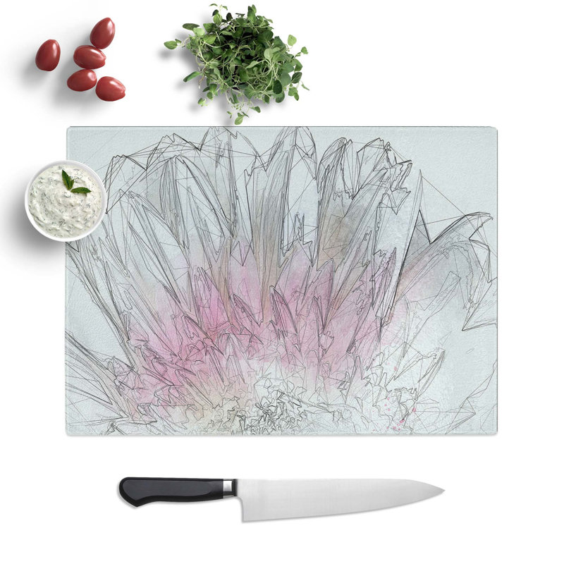 Tempered Glass Petals of a Gerbera Chopping Board, 28.5 cm W x 20 cm L